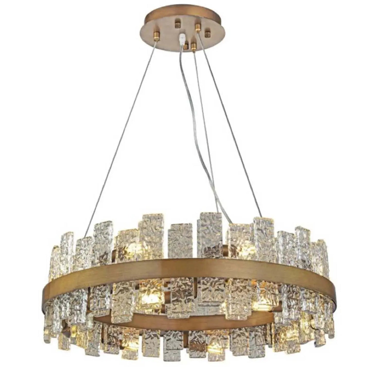 07RND24AG Antique Gold Chandelier - Ferro Furniture