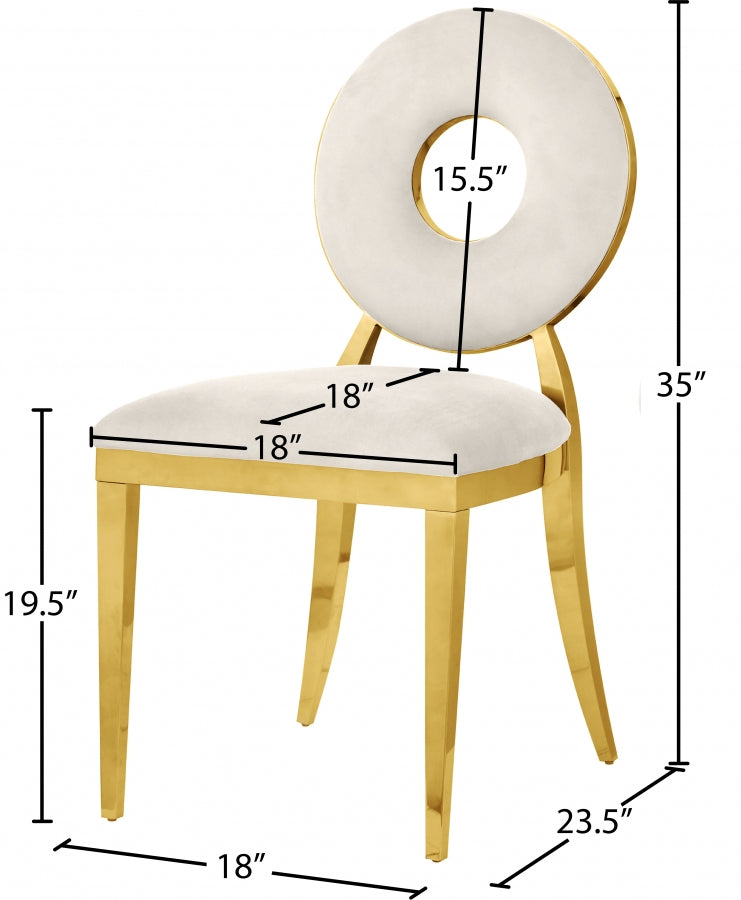 Carousel Dining Chair with Gold Legs (Set of 2)