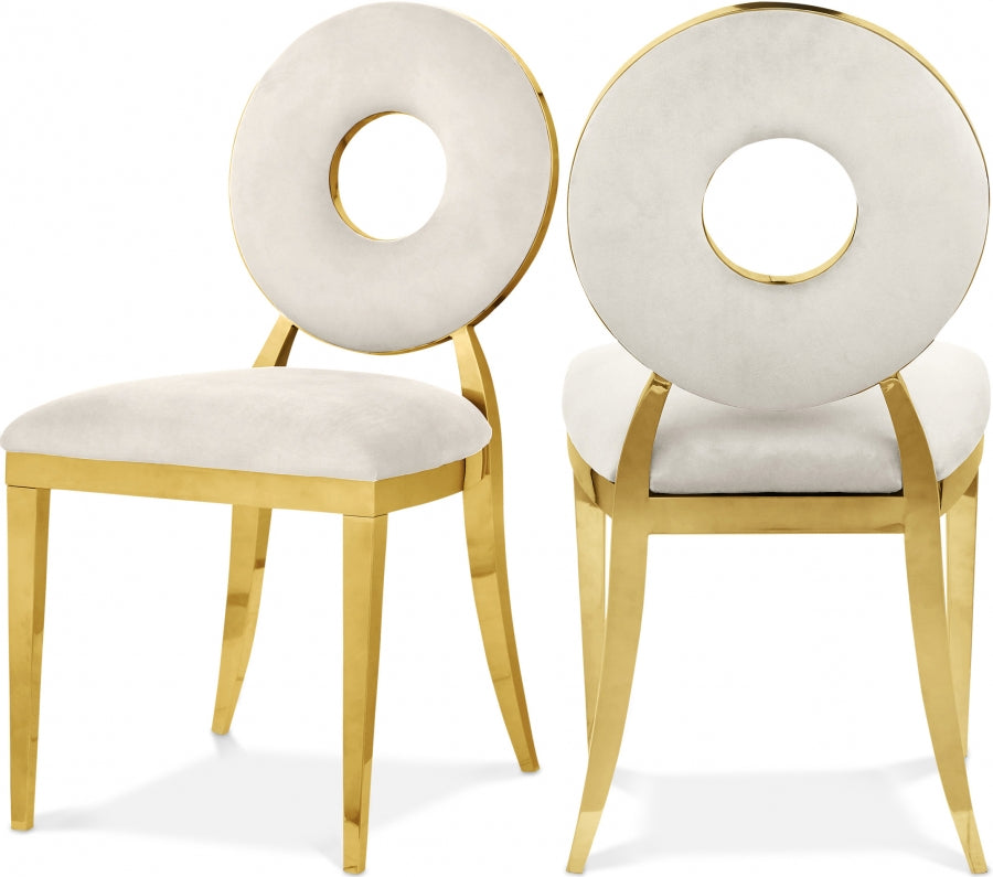 Carousel Dining Chair with Gold Legs (Set of 2)