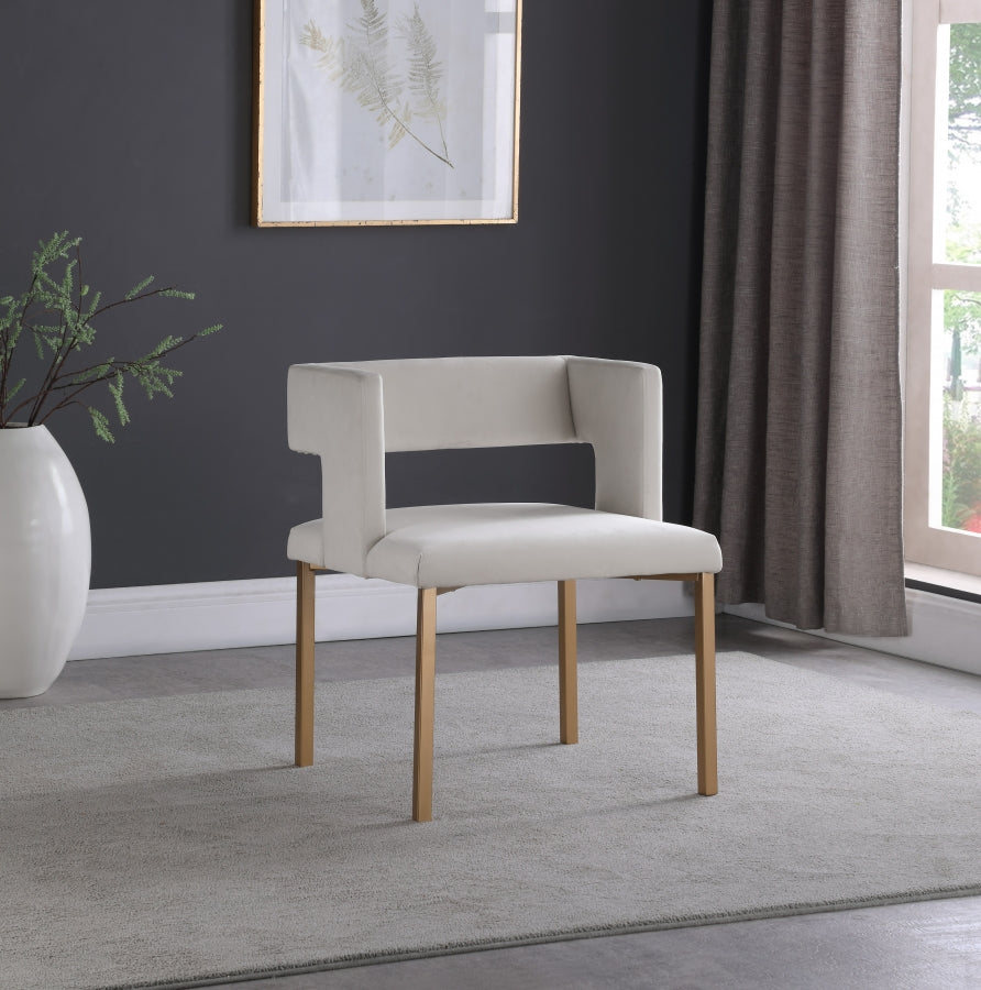 Caleb - Velvet Dining Chair with Gold Finished (Set of 2)
