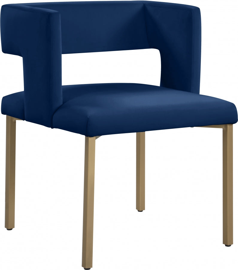 Caleb - Velvet Dining Chair with Gold Finished (Set of 2)