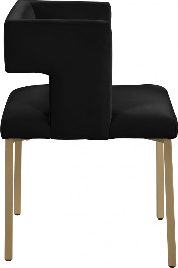 Caleb - Velvet Dining Chair with Gold Finished (Set of 2)
