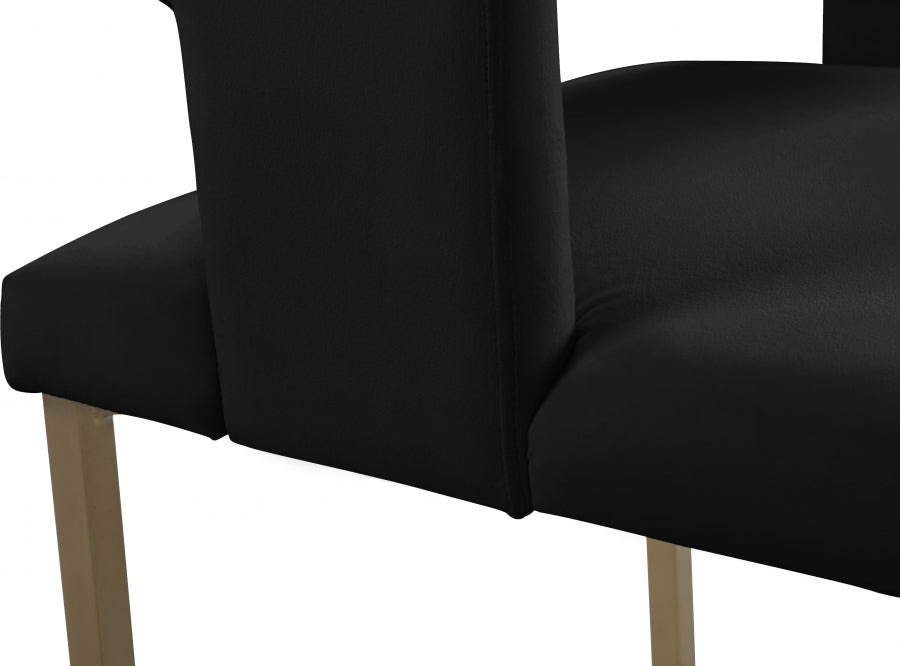 Caleb - Velvet Dining Chair with Gold Finished (Set of 2)