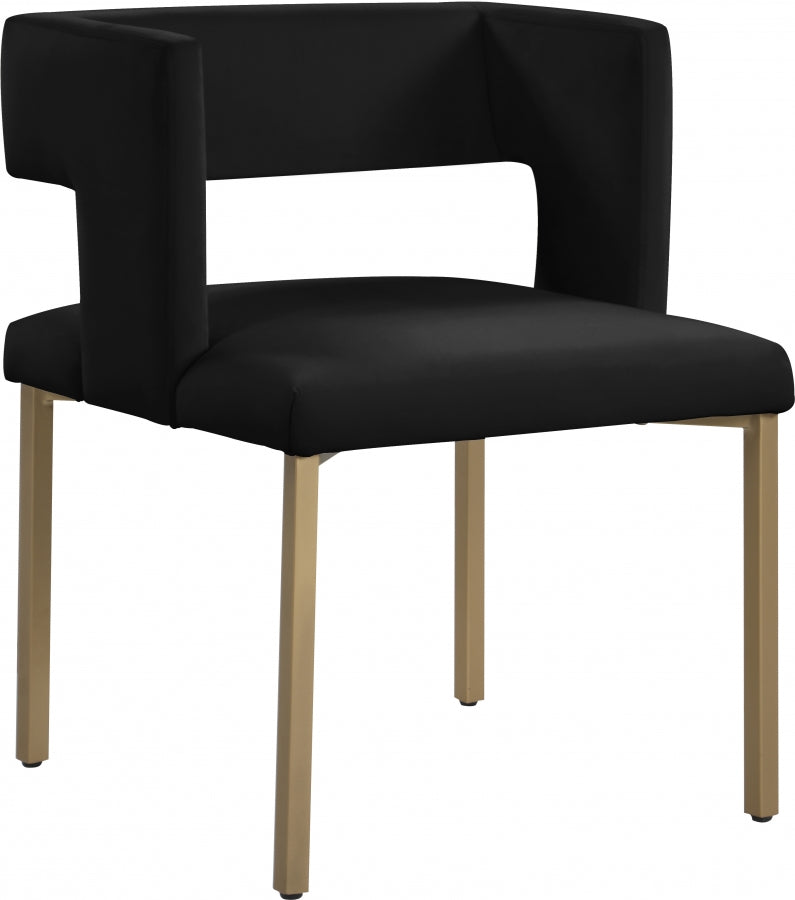 Caleb - Velvet Dining Chair with Gold Finished (Set of 2)