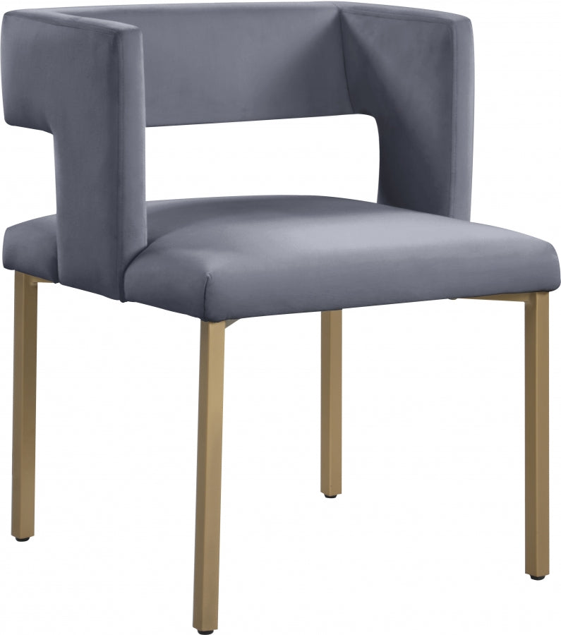 Caleb - Velvet Dining Chair with Gold Finished (Set of 2)