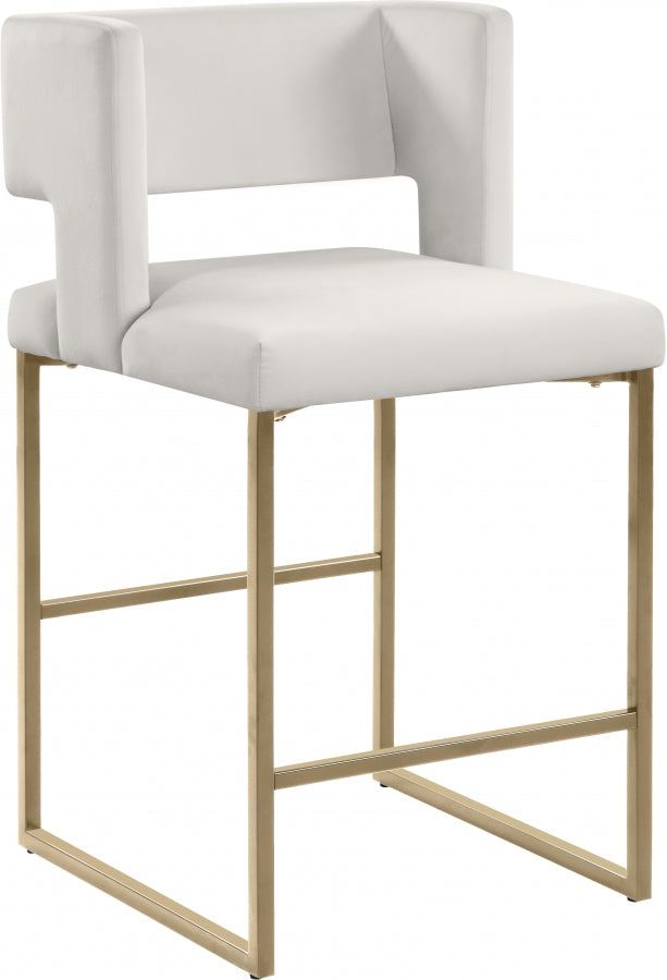 Caleb Counter Stool with Gold Finished (Set of 2)
