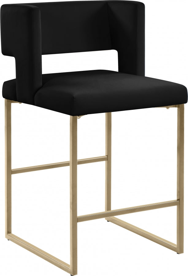 Caleb Counter Stool with Gold Finished (Set of 2)