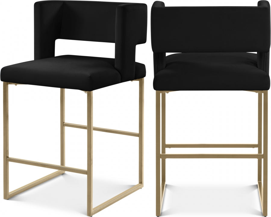 Caleb Counter Stool with Gold Finished (Set of 2)