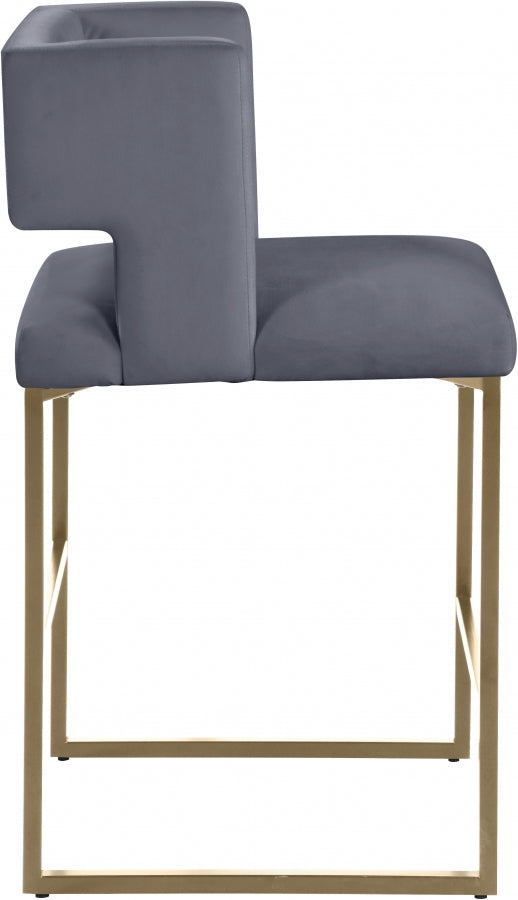 Caleb Counter Stool with Gold Finished (Set of 2)