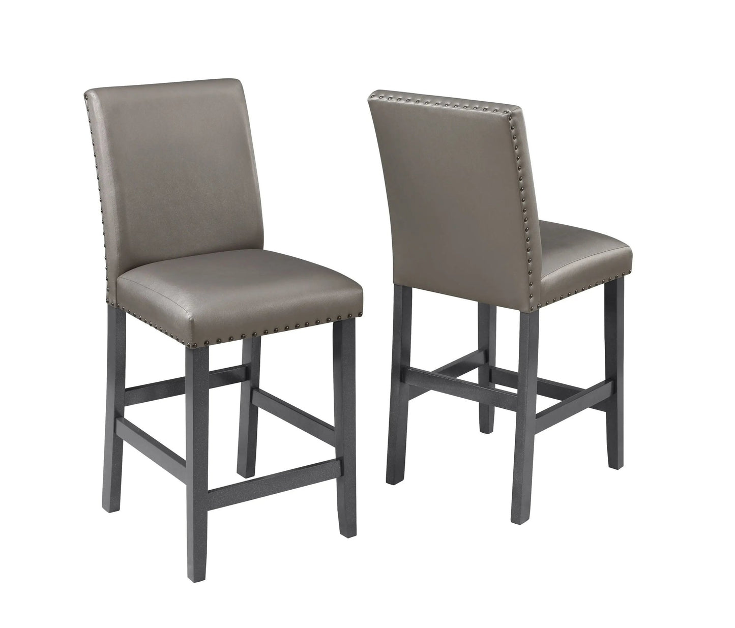 Bankston - Counter Height Chair With Nailhead (Set of 2) - Gray - Ferro Furniture