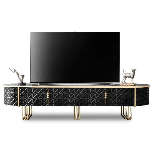 Barcelona Tv Stand Black - Gold - Ferro Furniture