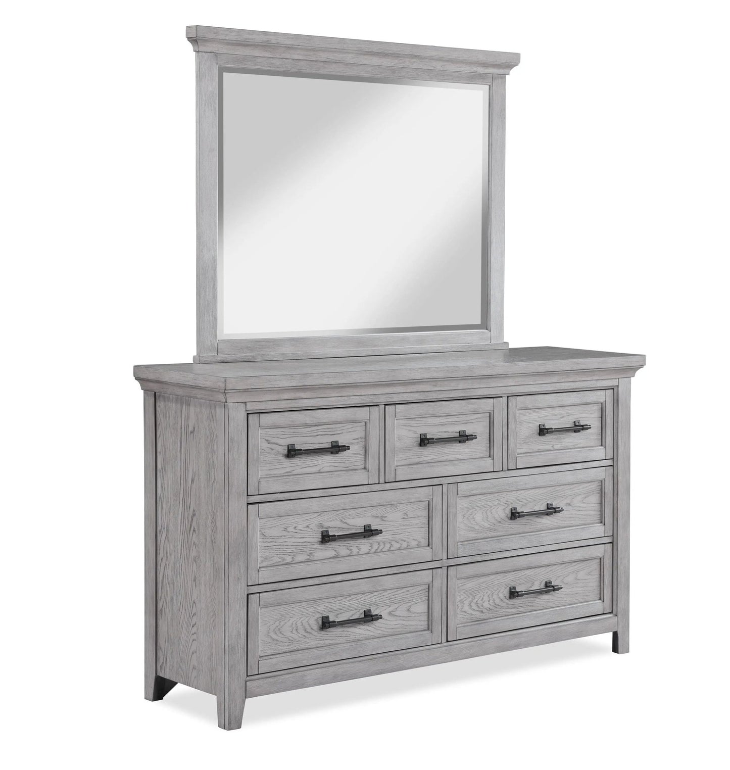 Beckett - Dresser & Mirror - Greige - Ferro Furniture