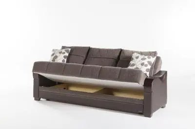 Bennett 3 Seat Sleeper (Armoni Brown)/W Brown Vynil 2 Pieces - Ferro Furniture