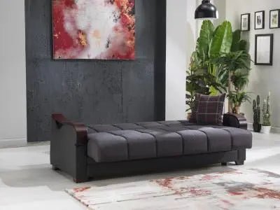 Bennett 3 Seat Sleeper (Nar Antrasit) /W S.Glory Gray Vynil 2 Pieces - Ferro Furniture