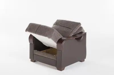 Bennett Armchair (Armoni Brown)/W Brown Vynil 2 Pieces - Ferro Furniture