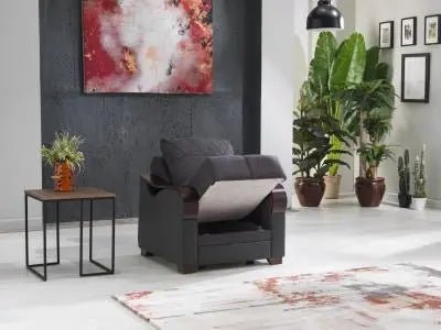 Bennett Armchair (Nar Antrasit)/W S.Glory Gray Vynil 2 Pieces - Ferro Furniture