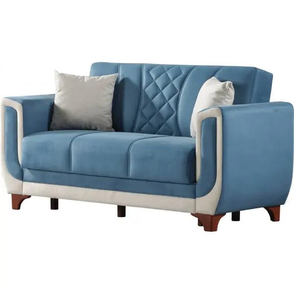 Berre Convertible Livingroom Loveseat Blue - Ferro Furniture