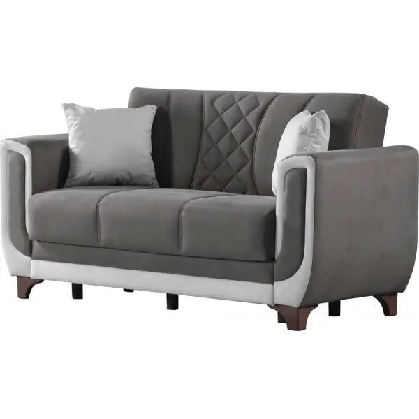 Berre Convertible Livingroom Loveseat Grey - Ferro Furniture