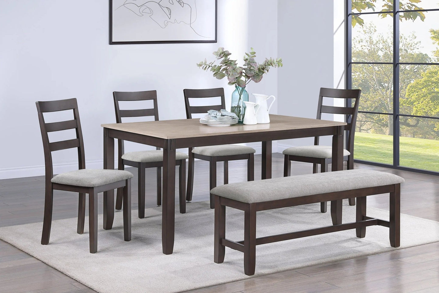 Branson - 5 Piece Dinette Set - Light Brown - Ferro Furniture