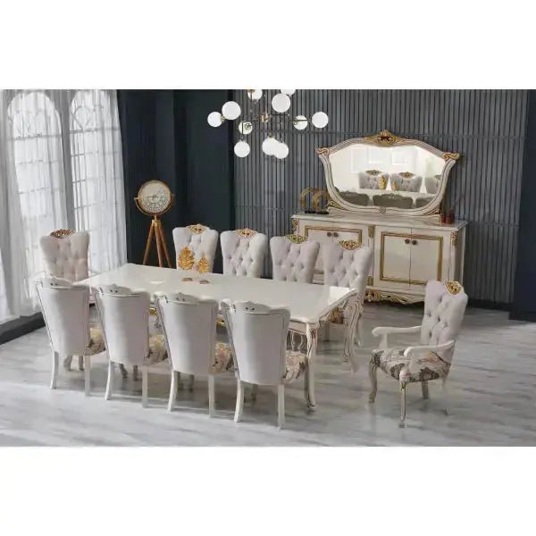 Buse Diningroom Table (10) Cream - Ferro Furniture