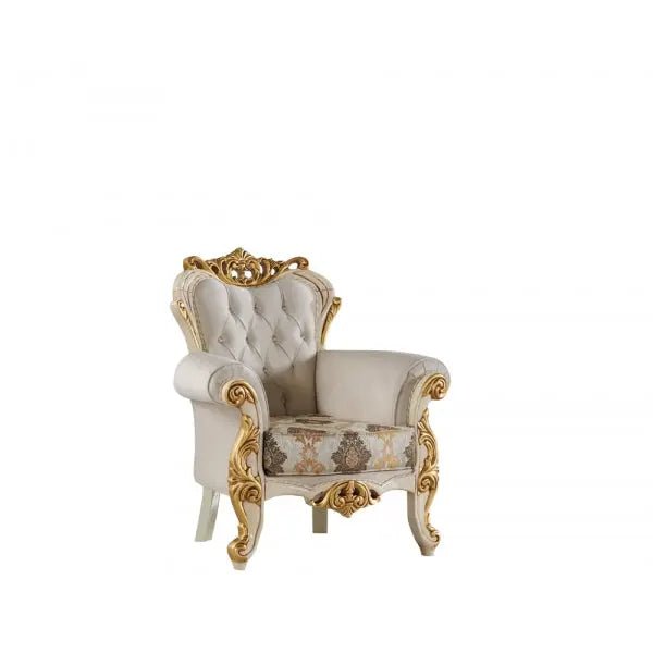 Buse Tradational Livingroom Chair Cream - Ferro Furniture