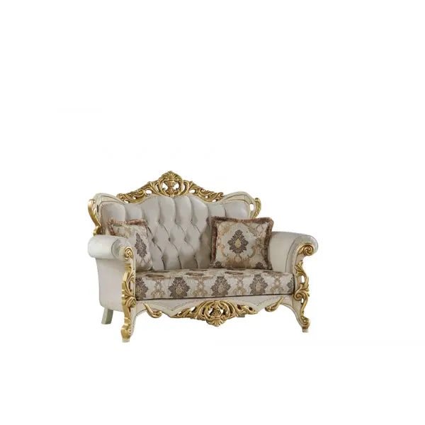 Buse Tradational Stationary Loveseat Cream - Ferro Furniture