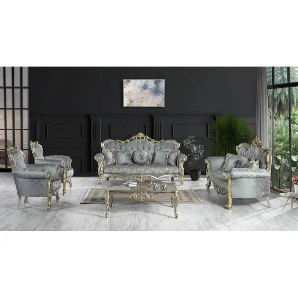Buse Traditional Livingroom (2 Sofa & 2 Chair) Light Green - Ferro Furniture