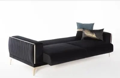 Carlino 3 Seat Sleeper (Napoly Black) 4 Pieces - Ferro Furniture