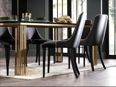 Carlino 6154 dining chair 2 piece (Duca Black) - Ferro Furniture