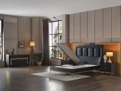Carlino King Headboard (Carlino Gray) - Ferro Furniture