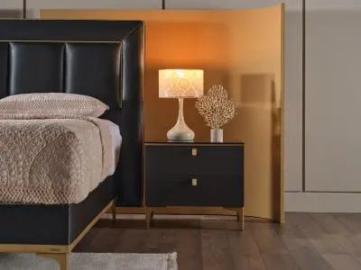 Carlino Nightstand (Prada Grey/ Carlino MRB) 2 Pieces - Ferro Furniture