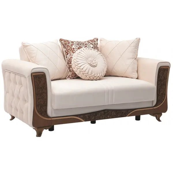 Carmen Convertible Livingroom Loveseat Fildişi - Ferro Furniture
