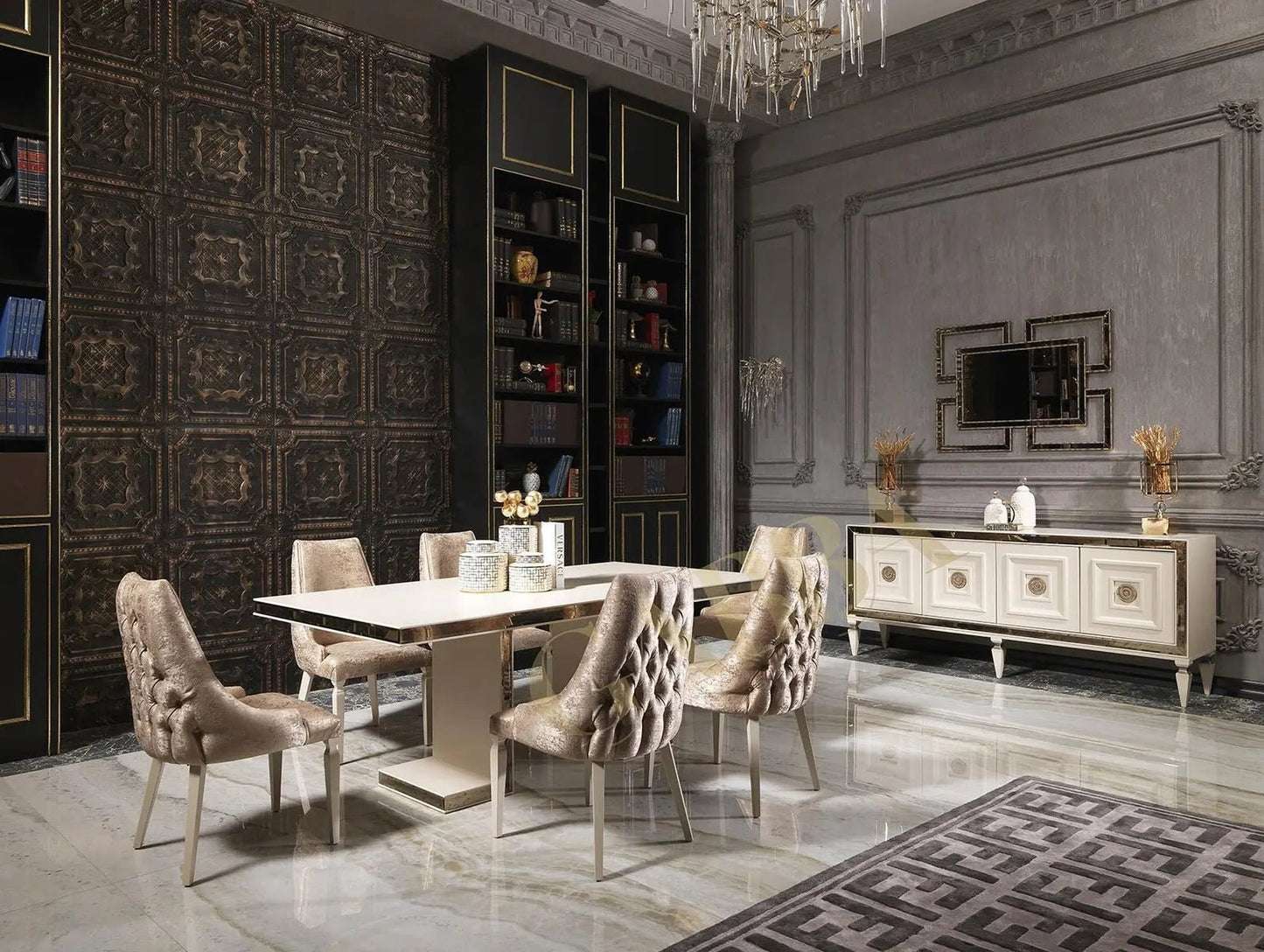 Carmen Diningroom (Table & 6 Dining Chair) - Ferro Furniture