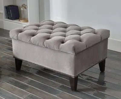 Cecilia Storage Ottoman (Pearla Grey) - Ferro Furniture