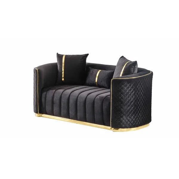 Ceko Stationary Loveseat Black - Ferro Furniture