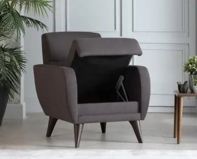 Chair in a Box - Flexy W/Storage (Zigana Charcoal) - Ferro Furniture