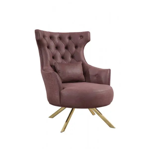 Chess Livingroom Chair Purple With Gold Legs - Ferro Furniture