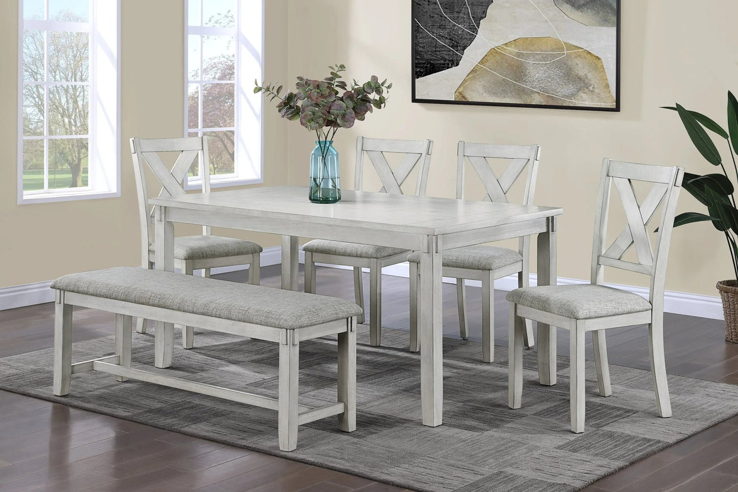 Clara - 5 Piece Dining Set - Drift Wood - Ferro Furniture