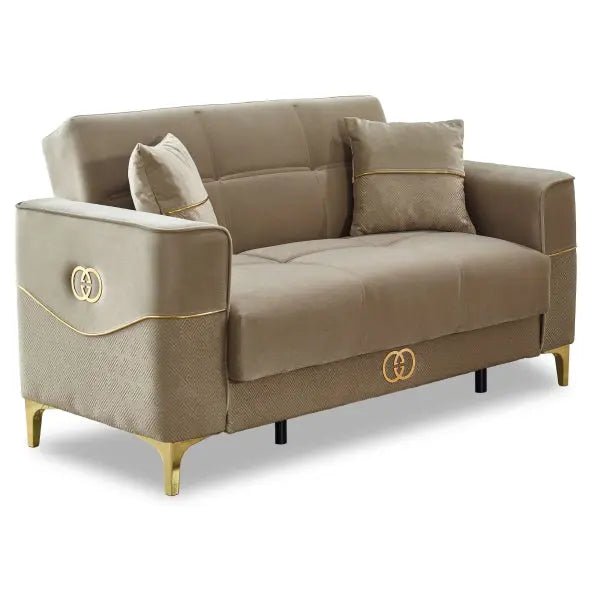 Clara Convertible Livingroom Loveseat Beige - Ferro Furniture