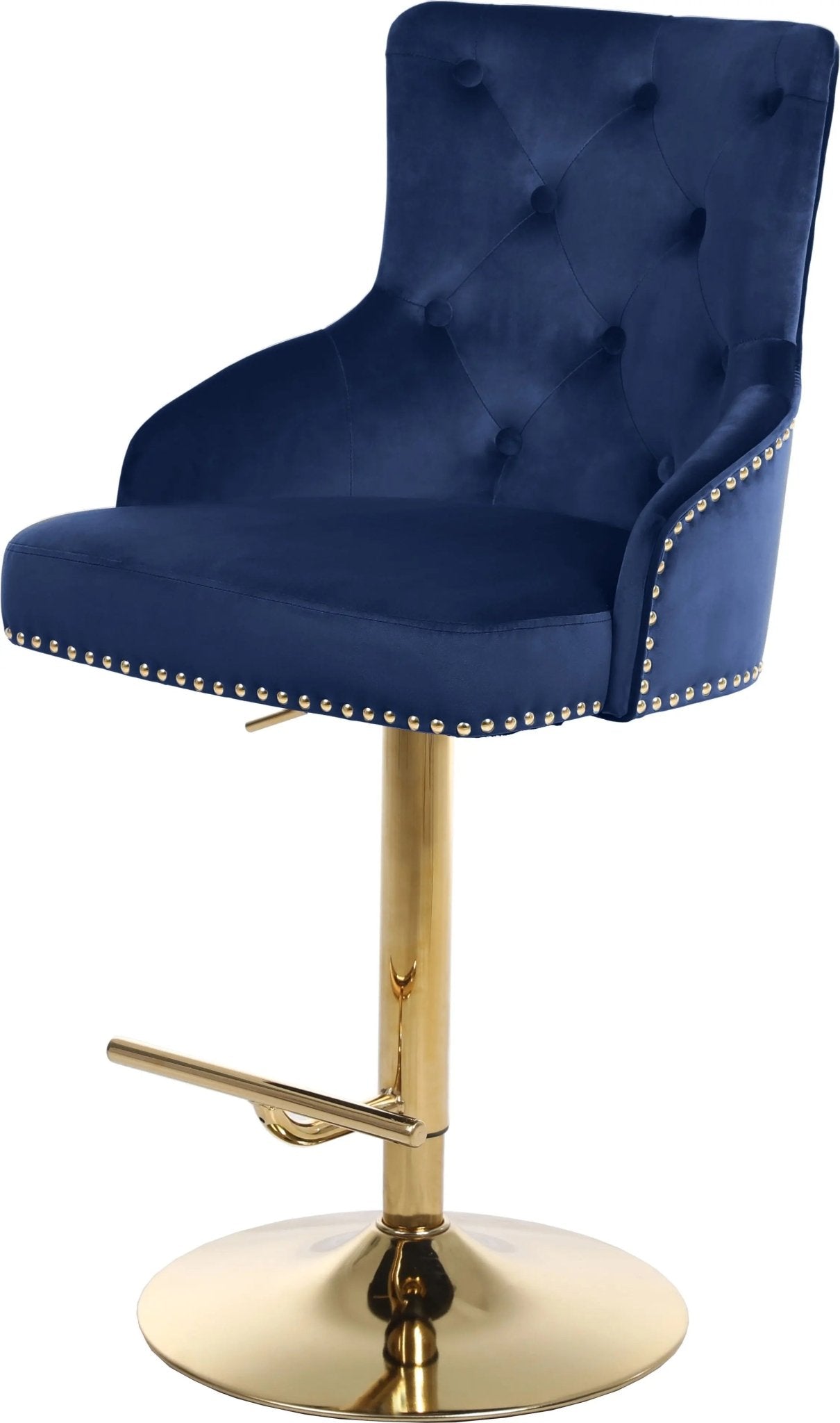 Claude - Adjustable Stool Gold Swivel with Gold Base - Ferro Furniture