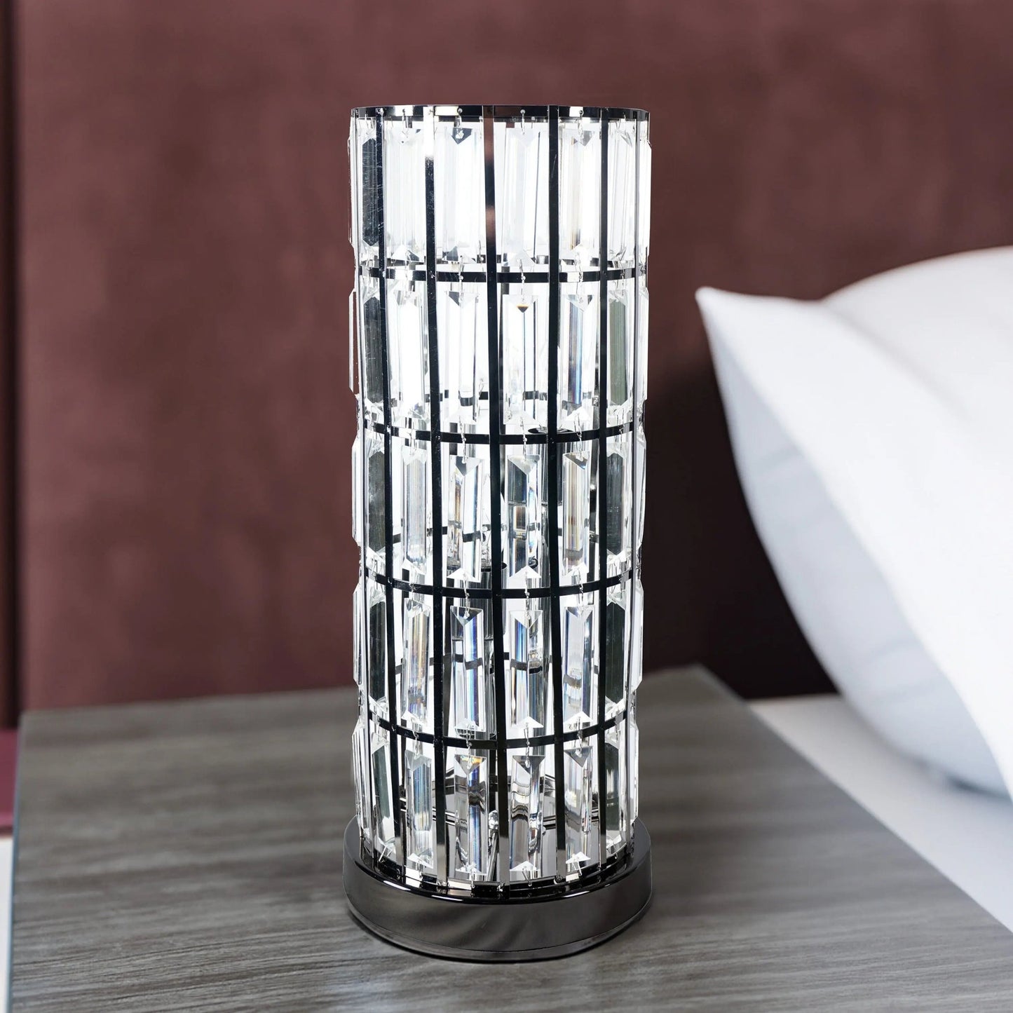 Column - Table Lamp Nickel - Black - Ferro Furniture