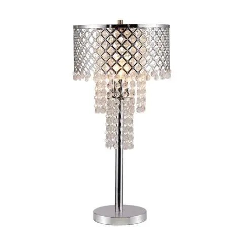 Crystal On Mesh - Table Lamp - Chrome - Ferro Furniture