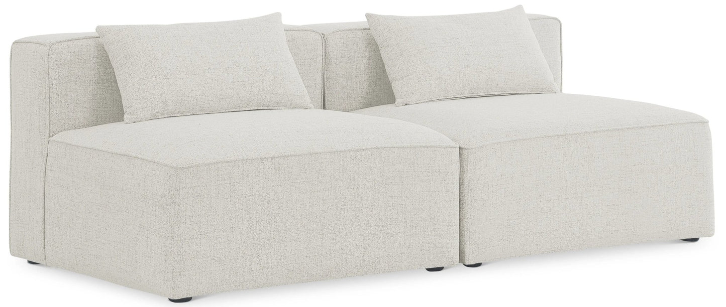 Cube - Linen Modular 2 Seat Armless Sofa - Ferro Furniture