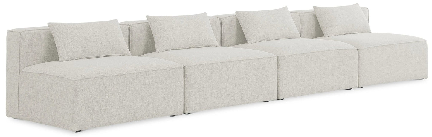 Cube - Linen Modular 4 Seat Armless Sofa - Ferro Furniture