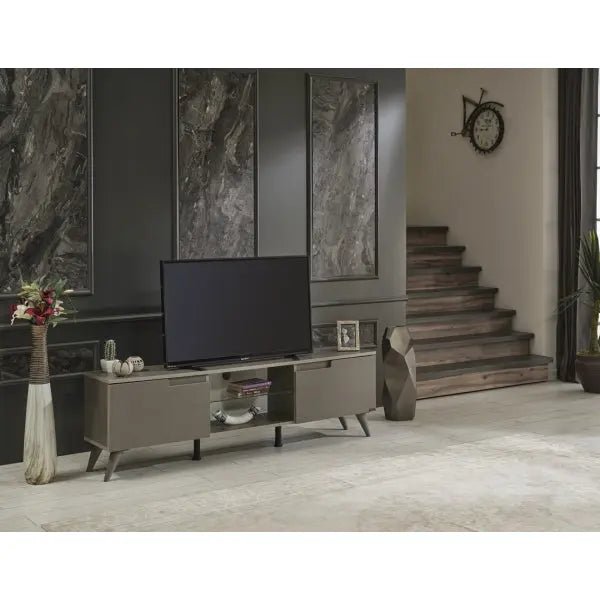 Denver Tv Stand Cotton Brown - Ferro Furniture