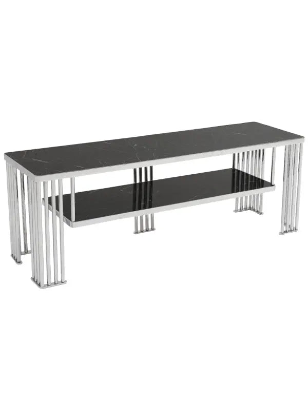 G101 Tv Stand Choreme Legs - Black Marble top euro-furn
