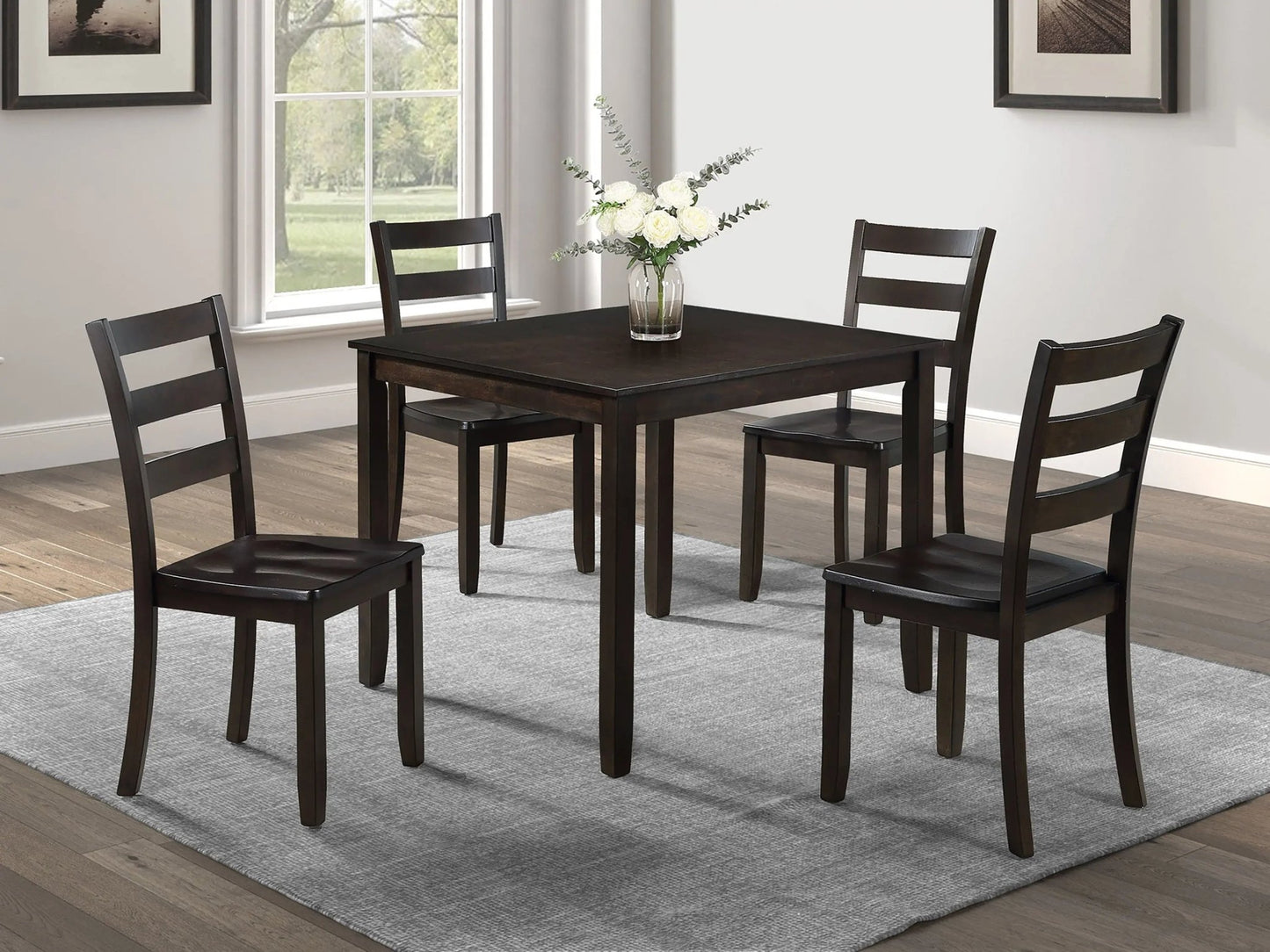 Durham - 5 Piece Dining Set - Dark Brown - Ferro Furniture