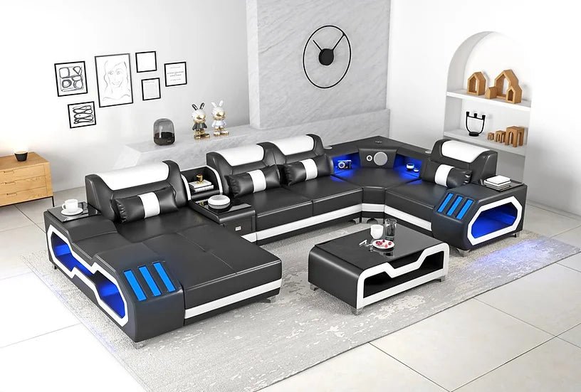 E - 18 Black & White Sectional Set - Ferro Furniture