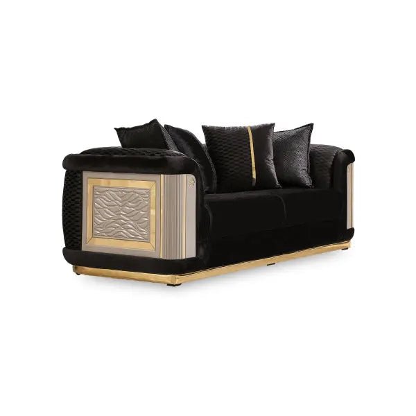 Elegance Stationary Livingroom Loveseat Black - Ferro Furniture