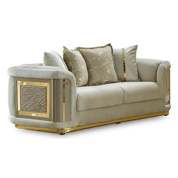Elegance Stationary Livingroom Loveseat Cream - Ferro Furniture
